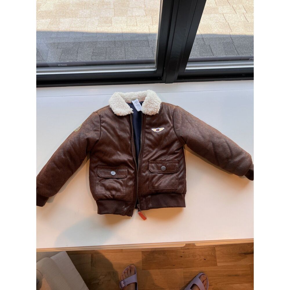 Toddler Boys Little Me Size 2T Brown Pilots Jacket  NWOT